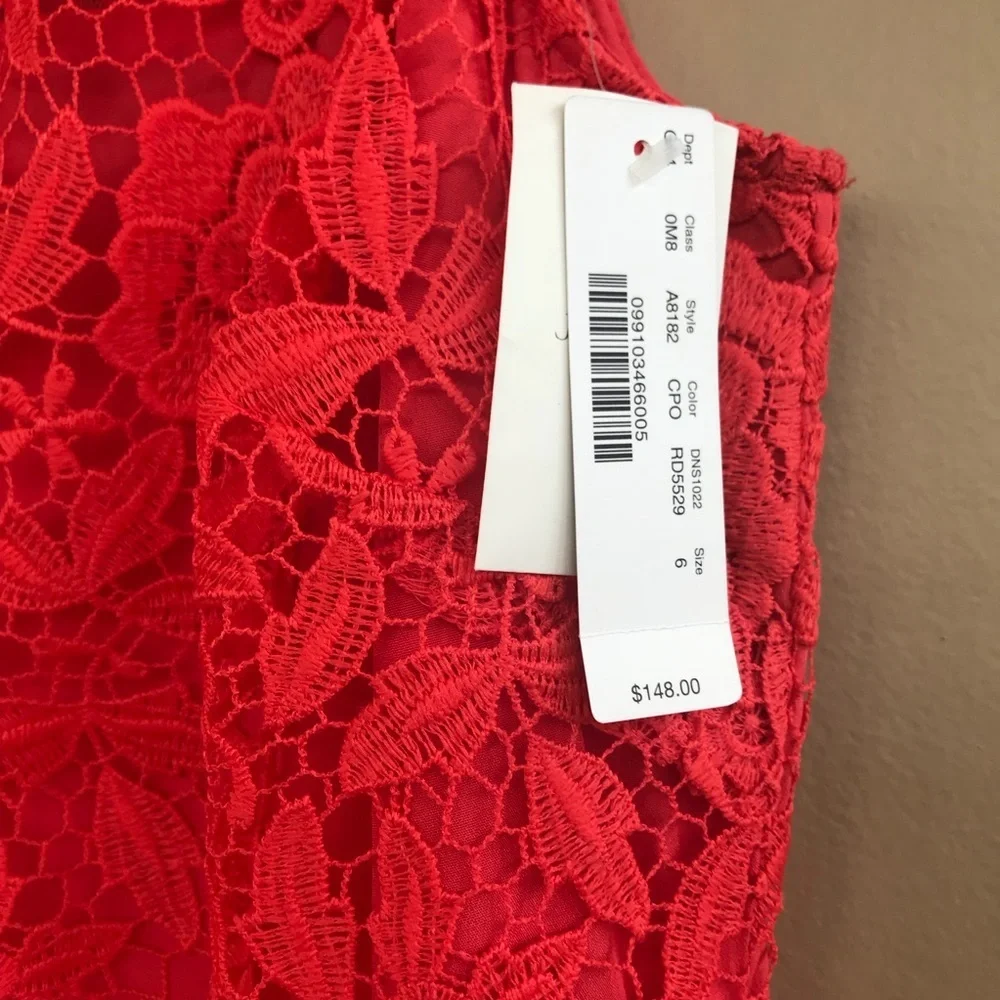 NWT • J. Crew • Lace Sheath Dress Coral 6 New